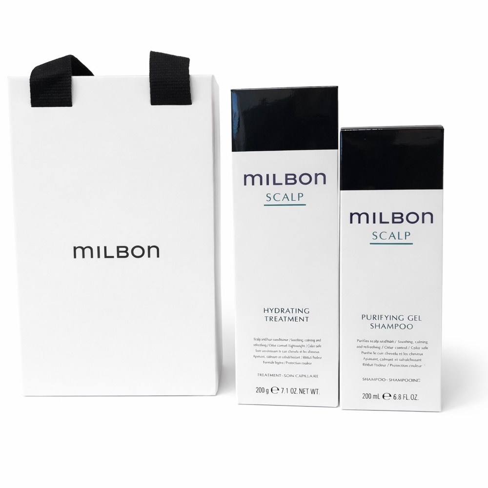 Scalp Hydrating Treatment & Purifying Gel Shampoo Set - White and Black
